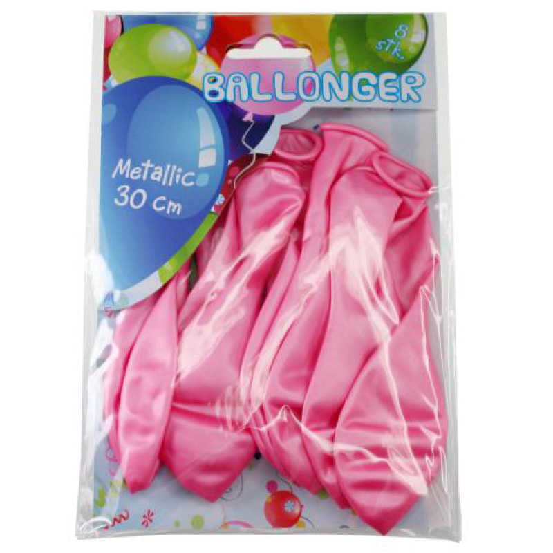 Tinka Ballonger 8-pakning - Lys rosa metallisk
