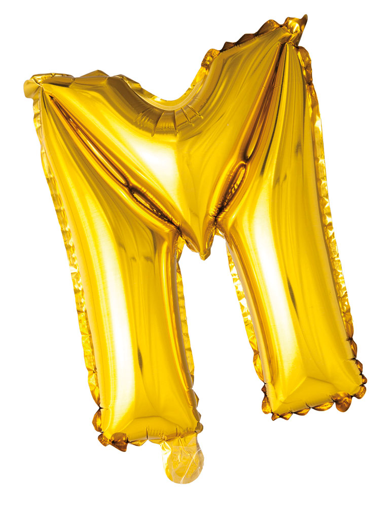 Folie ballong Gull 41cm- Bokstaven M