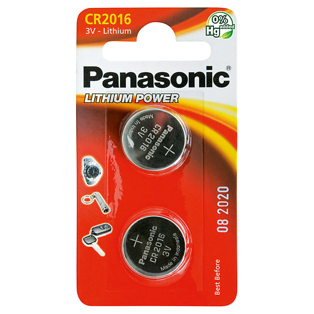 Panasonic CR2016 knappebatterier 2 stk