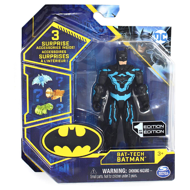 DC Comics Batman Figur 10 cm - Bat-Tech Batman med mysterietilbehør
