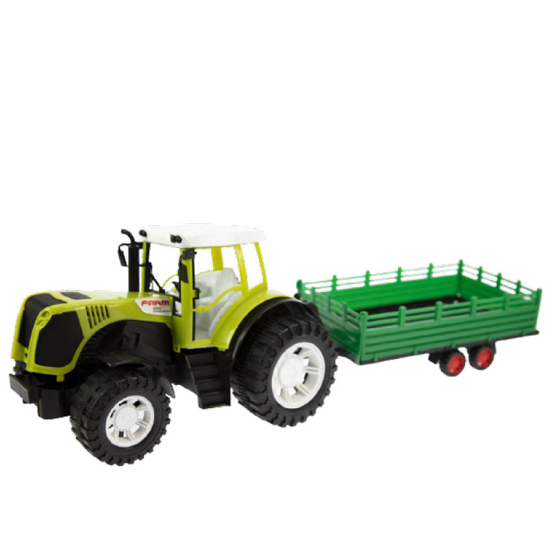 Grønn traktor med henger 55 cm