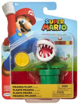 Nintendo Super Mario figur 10 cm med tilbehør - Piranha Plant m/ mynt
