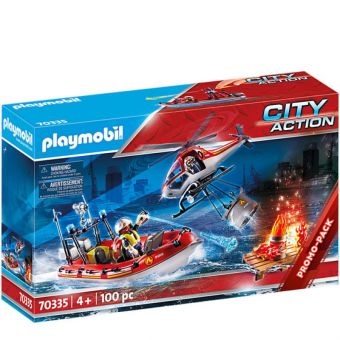 Playmobil City Action - Brannvesen med helikopter & båt 70335
