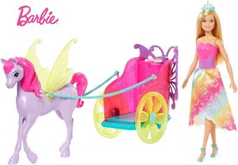 Barbie Dreamtopia - Prinsesse med hest og kjerre