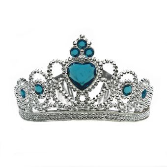 Prinsesse Sølvfarget Tiara m/ turkise diamanter