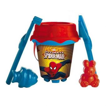 Marvel Spider-Man Sandsett - Bøtte med spade, sil, rive, og former