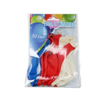 Tinka Ballonger 10-pakning - Rød, Hvit, og Blå