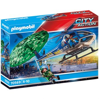 Playmobil City Action - Politihelikopter: Forfølgelsesjakt med fallskjerm 70569