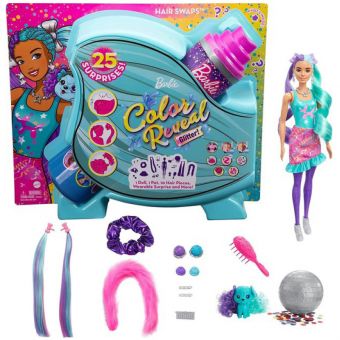 Barbie Color Reveal Hår & Glitter med 25 overraskelser