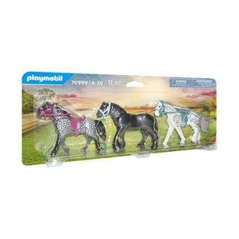 Playmobil Figurer - 3 hester: Frieserhest, Knabstrupper og Andaluser 70999