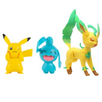 Pokémon Battle Figurer - Pikachu, Wynaut, og Leafeon