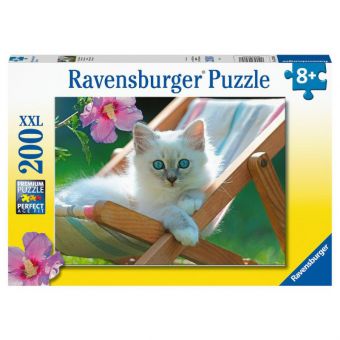 Ravensburger Puslespill 200XXL Brikker - Deckchair Kitten