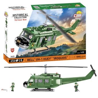 Cobi Historical Collection Byggesett 656 Deler - Bell UH-1 Huey Helikopter