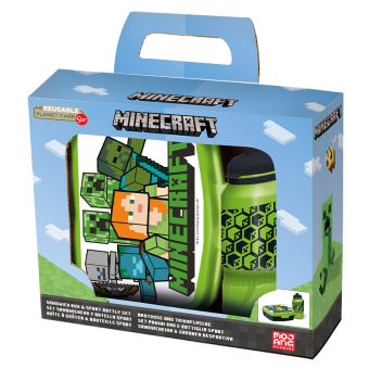 Minecraft - Matboks og Drikkeflaske 420 ml Gavesett