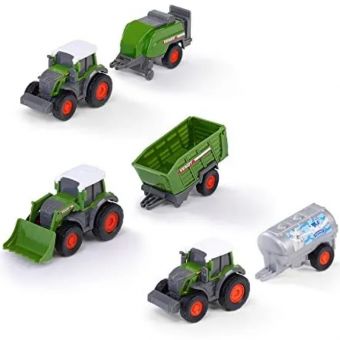 Dickie Toys Lekebiler 18cm (assortert) - Fendt Traktor m/ henger
