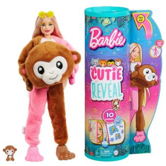 Barbie  Cutie Reveal Jungle Dukke - Apekatt