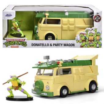 Turtles Die-Cast Lekebil m/ Figur 1:24 - Donatello og Party Wagon