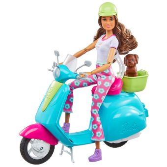 Barbie Holiday Fun Scooter med dukke og tilbehør