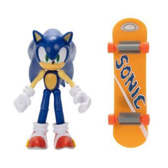 Sonic the Hedgehog Figur 10cm - Moderne Sonic m/ skateboard