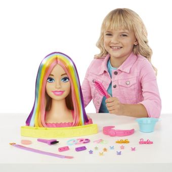 Barbie Deluxe Frisørhode 20+ Deler - Neon Rainbow