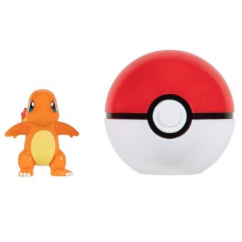 Pokémon Clip 'N' Go Figur 4cm - Charmander og Pokeball