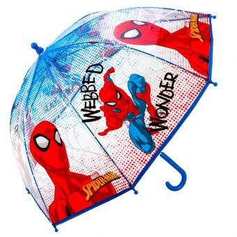 Transparent Paraply 45cm - Spider-Man