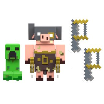 Minecraft Legends Figur 8cm - Creeper vs Piglin Bruiser