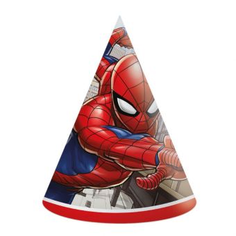 Marvel Spider-Man Bursdagshatter - 6 stk