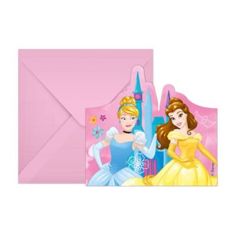 Disney Prinsesse Invitasjoner med konvolutt - 6 stk