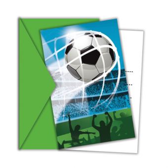 Fotball Invitasjoner med konvolutt - 6 stk