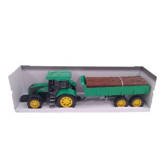 Traktor m/ tømmer og trelast - Grønn