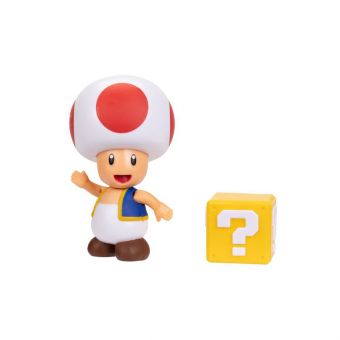 Nintendo Super Mario Figur 10cm - Toad m/ spørsmålklosse