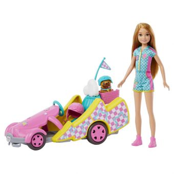 Barbie Stacie Dukke m/ kjøretøy og tilbehør - Go-Kart