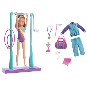 Barbie Stacie Lekesett m/ dukke og tilbehør - Gymnastikk