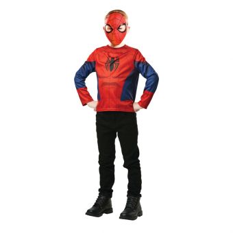 Marvel Spider-Man Overdel og Maske Kostyme - Spider-Man