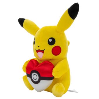 Pokémon Plysjbamse - Pikachu m/ poke ball hjerte