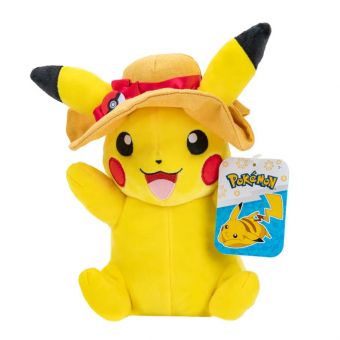 Pokémon Plysjbamse - Pikachu m/ sommerhatt