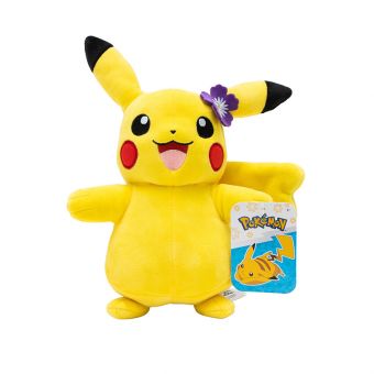 Pokémon Plysjbamse - Pikachu m/ lilla blomst