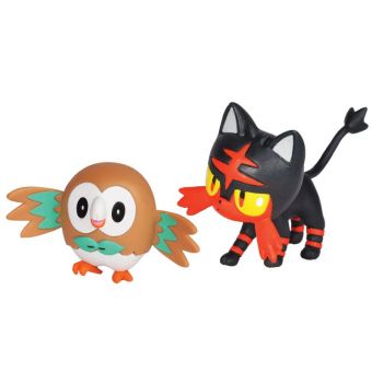Pokémon Battle Figursett - Rowlet og Litten