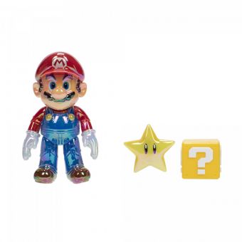 Nintendo Super Mario figur 10 cm med tilbehør - Power Mario med stjerne