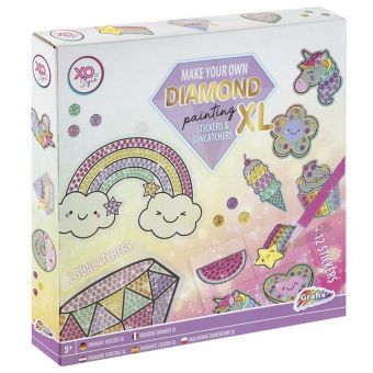 Grafix Diamond Painting Stickers & Suncatchers XL - Regnbue & Diamant