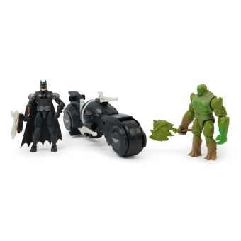 Batman Figursett 10cm - Batman VS Swamp Things Armory Attack Batcycle