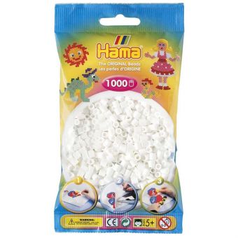 Hama Midi 1000 perler - Hvit 01