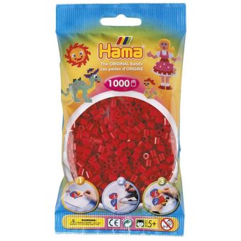 Hama Midi 1000 perler - Mørk Rød 22