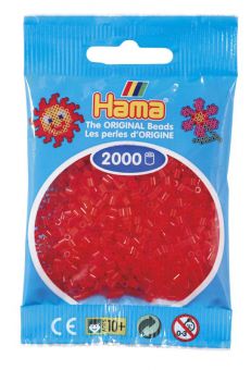 Hama Mini 2000 Perler - Transparent Rød 13
