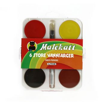 Malekatt - 6 Store vannfarger