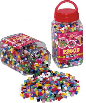 Hama Maxi 2300 perler i rød bøtte 