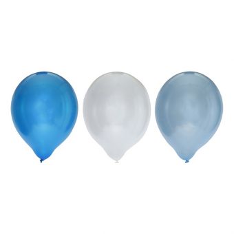 Ballonger i latex 8-pakning - Metallisk Blå Mix
