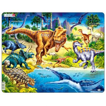 Platepuslespill Maxi 57 Brikker - Dinosaurer