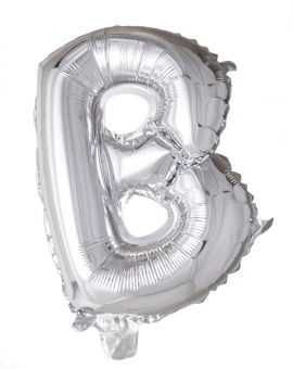 Folie ballong Sølv 41 cm -  Bokstaven B